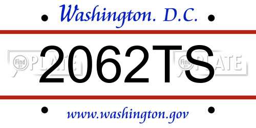 2062TS District Of Columbia License Plate