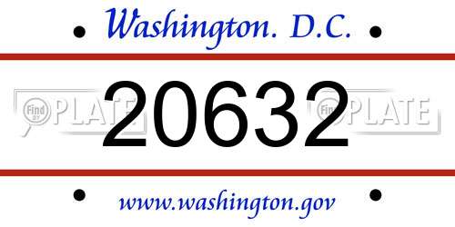 20632 District Of Columbia License Plate