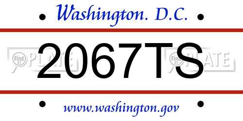 2067TS District Of Columbia License Plate