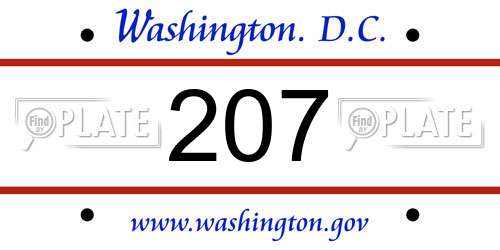 207 District Of Columbia License Plate