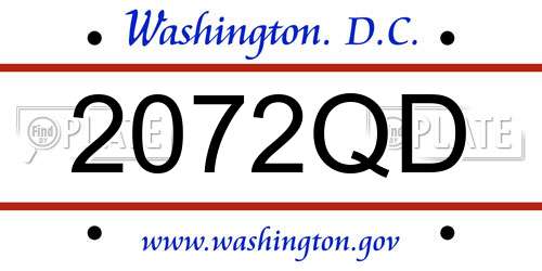 2072QD District Of Columbia License Plate