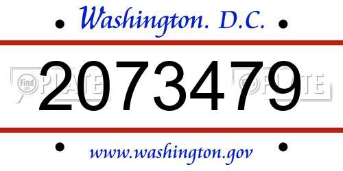 2073479 District Of Columbia License Plate