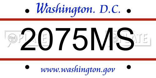 2075MS District Of Columbia License Plate