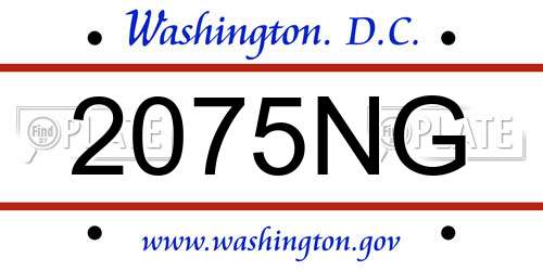 2075NG District Of Columbia License Plate