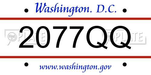 2077QQ District Of Columbia License Plate