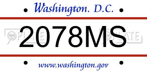 2078MS District Of Columbia License Plate