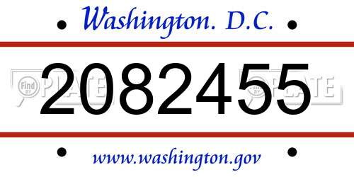 2082455 District Of Columbia License Plate