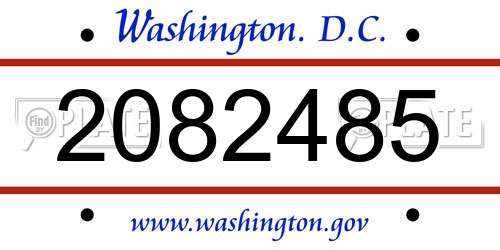 2082485 District Of Columbia License Plate