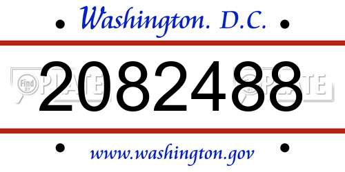 2082488 District Of Columbia License Plate