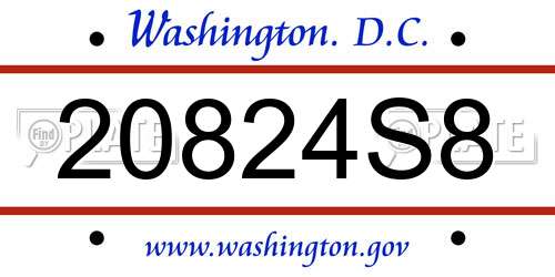 20824S8 District Of Columbia License Plate
