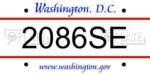 2086SE District Of Columbia License Plate