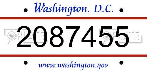 2087455 District Of Columbia License Plate
