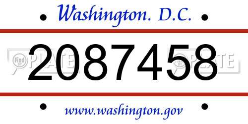 2087458 District Of Columbia License Plate
