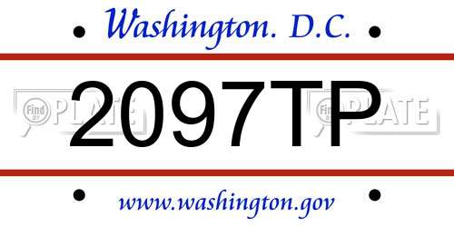 2097TP District Of Columbia License Plate