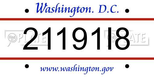 21191I8 District Of Columbia License Plate