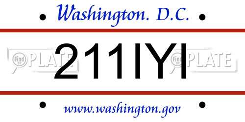 211IYI District Of Columbia License Plate