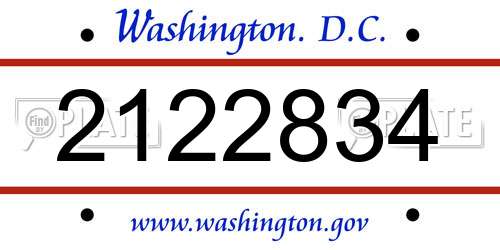 2122834 District Of Columbia License Plate