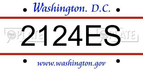 2124ES District Of Columbia License Plate