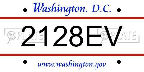 2128EV District Of Columbia License Plate