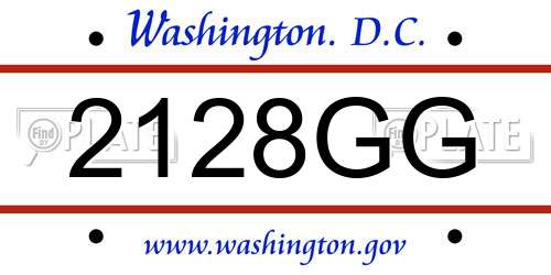 2128GG District Of Columbia License Plate