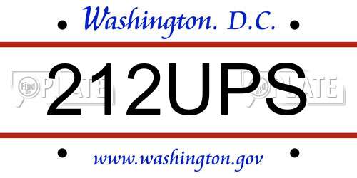 212UPS District Of Columbia License Plate