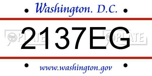 2137EG District Of Columbia License Plate