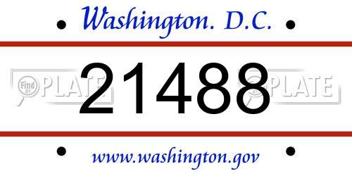 21488 District Of Columbia License Plate