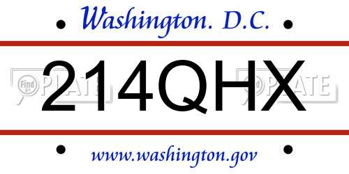 214QHX District Of Columbia License Plate