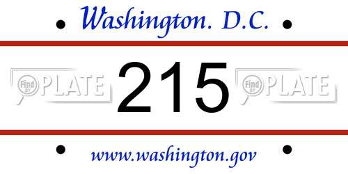 215 District Of Columbia License Plate