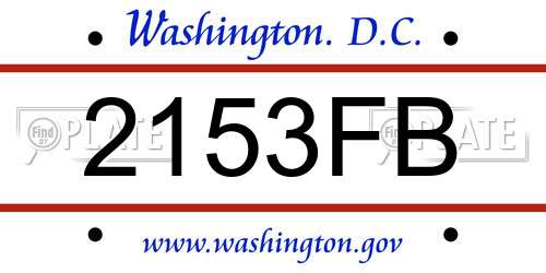 2153FB District Of Columbia License Plate