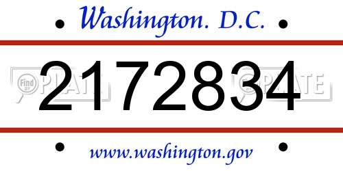 2172834 District Of Columbia License Plate