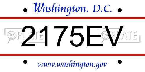 2175EV District Of Columbia License Plate