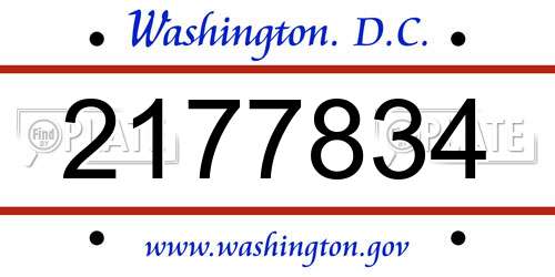 2177834 District Of Columbia License Plate