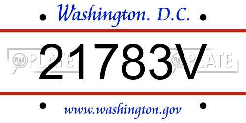 21783V District Of Columbia License Plate