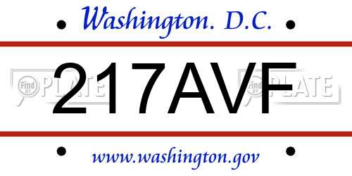 217AVF District Of Columbia License Plate
