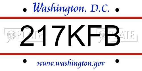 217KFB District Of Columbia License Plate