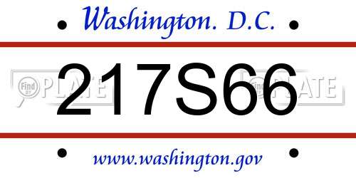 217S66 District Of Columbia License Plate