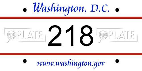 218 District Of Columbia License Plate