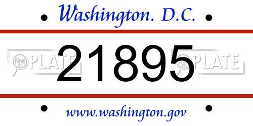 21895 District Of Columbia License Plate