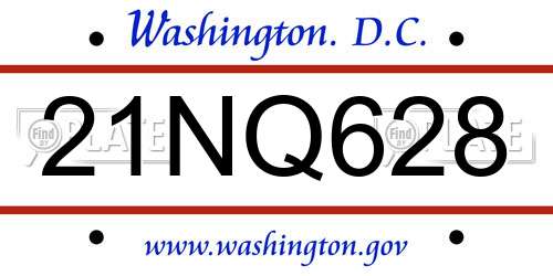 21NQ628 District Of Columbia License Plate