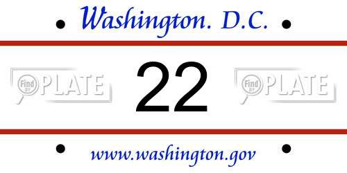 22 District Of Columbia License Plate