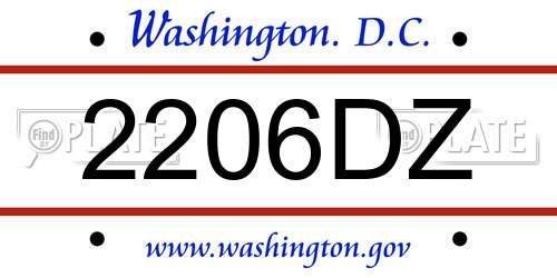 2206DZ District Of Columbia License Plate