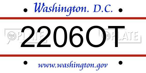 2206OT District Of Columbia License Plate