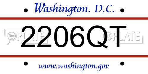 2206QT District Of Columbia License Plate
