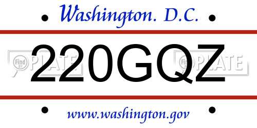 220GQZ District Of Columbia License Plate