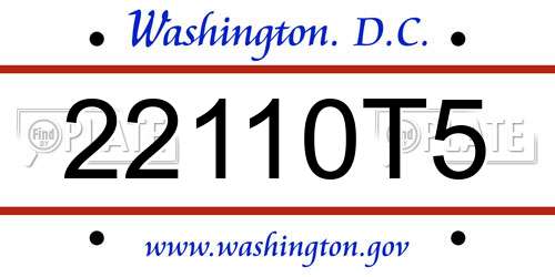22110T5 District Of Columbia License Plate
