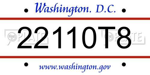 22110T8 District Of Columbia License Plate