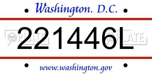 221446L District Of Columbia License Plate