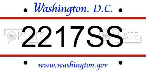2217SS District Of Columbia License Plate