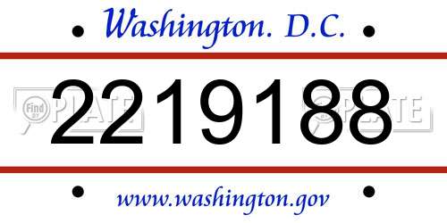 2219188 District Of Columbia License Plate